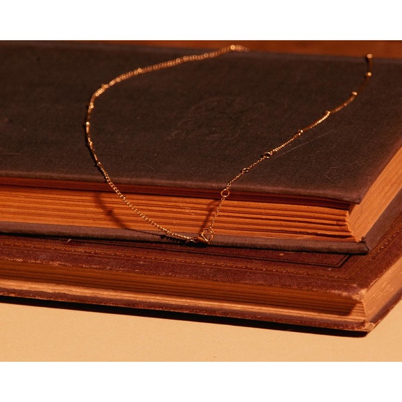 Fawn 14k Gold Plated Stainless Steel Ball and Chain Dainty Layering Necklace - Picture 6 of 10